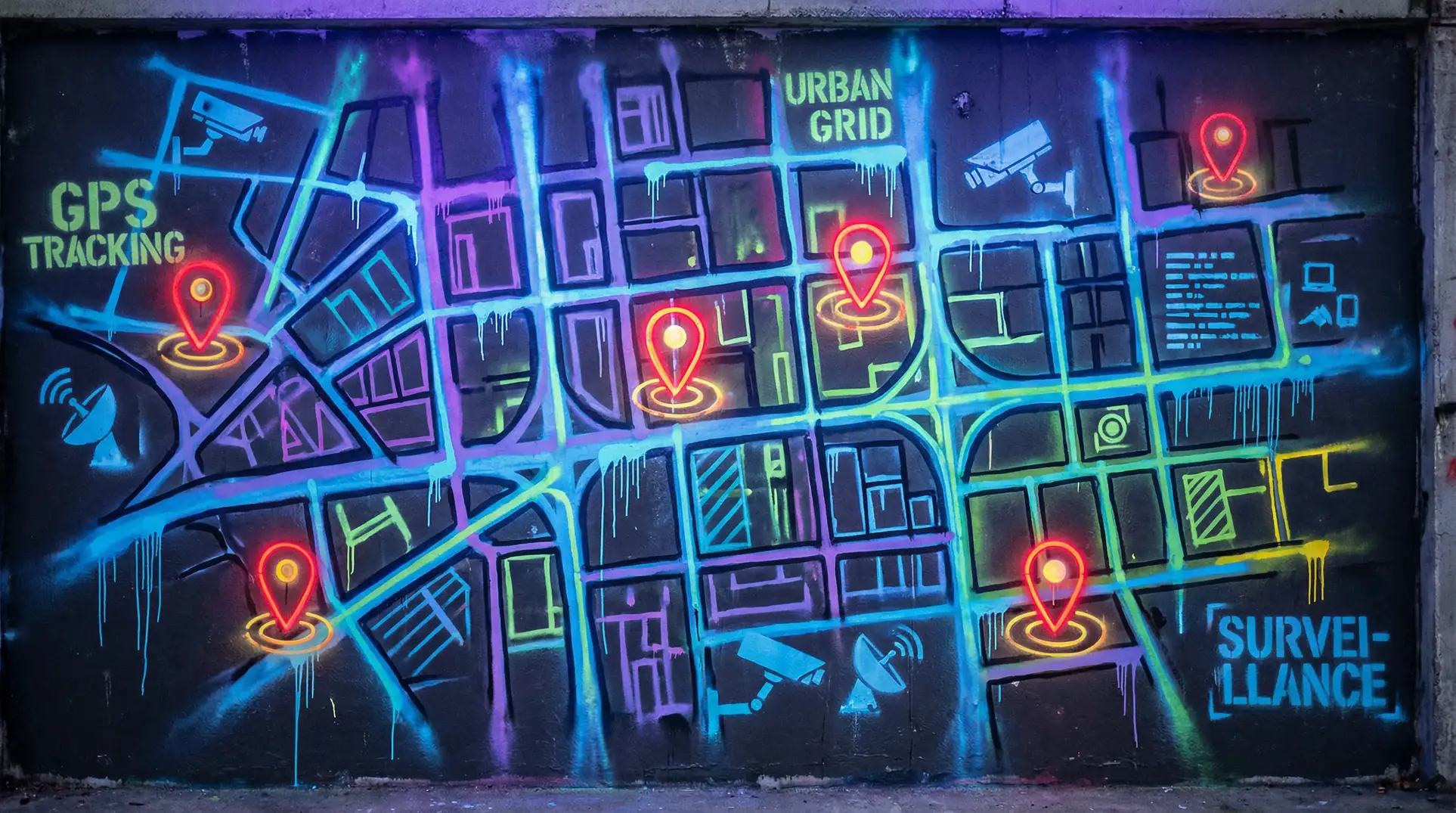 青梅竹马是消防员二季未增删12集 狗仔追踪地图 - 城市涂鸦风格